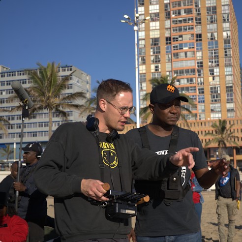 Director Michael James 1st AD Lungani Malo