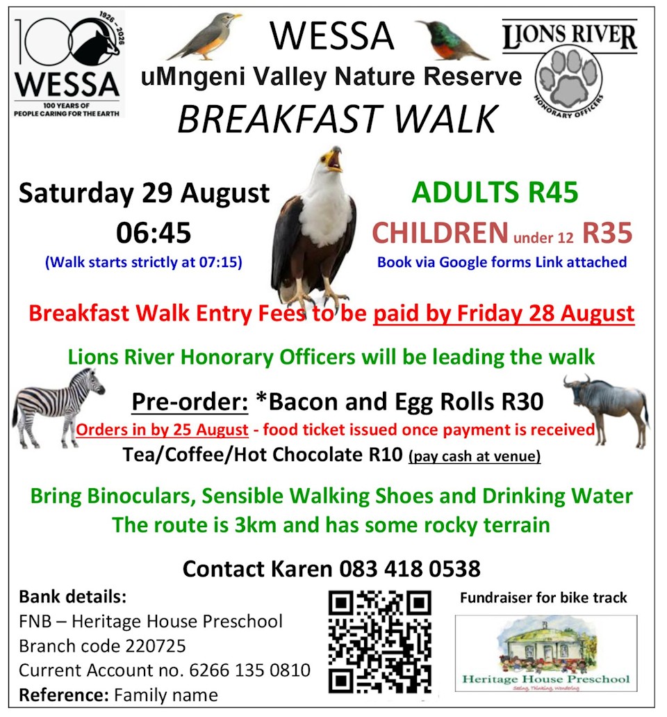 29 august wessa walk heritage house fundraiser