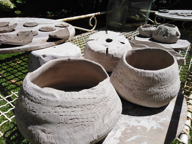 pottery and wine