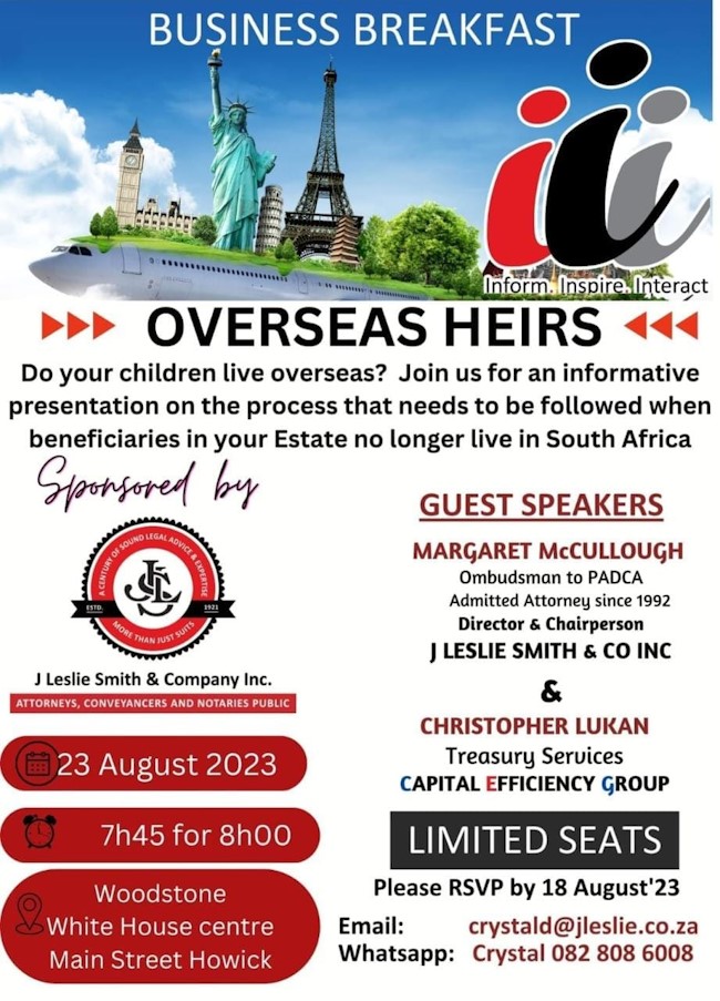 18 AUGUST OVERSEAS HEIRS BUSINESS BREAKFAST